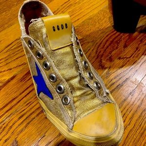 Gold Golden Goose Sneakers Size 8